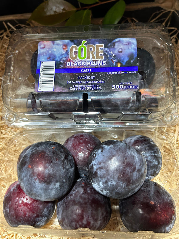 South Africa CORE Black Plums (per box 500g)