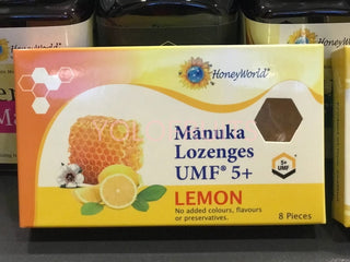 Add-Ons: New Zealand Honeyworld Manuka Lemon Lozenges 8Pcs Honey